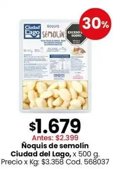 Coto Ciudad del lago - ñoquis de semolín oferta