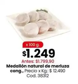 Coto Medallón natural de merluza cong., precio x kg.: $ 12.490 cod. 38312 oferta