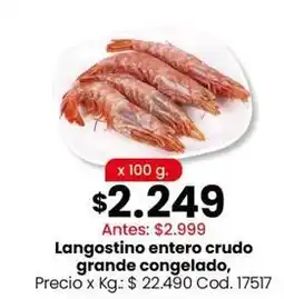 Coto Langostino entero crudo grande congelado oferta