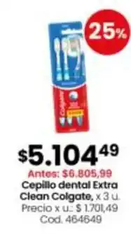 Coto Colgate - cepillo dental extra clean, x 3 u. cod. 464649 oferta