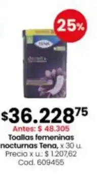 Coto Tena - toallas femeninas nocturnas, x 30 u. cod. 609455 oferta