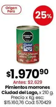 Coto Ciudad del lago pimientos morrones oferta