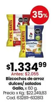 Coto Gallo - bizcochos de arroz dulces/ salados oferta