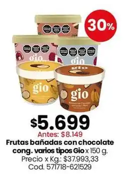 Coto Frutas bañadas con chocolate cong. varios tipos x 150 g oferta