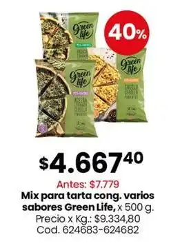 Coto Green life - mix para tarta cong. varios sabores oferta