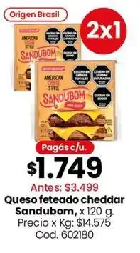 Coto Origen - queso fetedado cheddar oferta