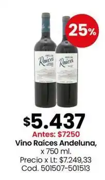 Coto Vino raíces andeluna oferta