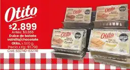 Coto Dulce de batata vainilla/chocolate, x 500 g. cod. 632740-632741 oferta