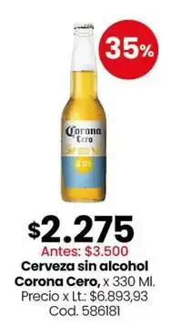 Coto Corona cerveza sin alcohol cero oferta