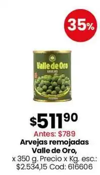 Coto Valle de oro arvejas remojadas oferta