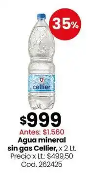 Coto Cellier agua mineral sin gas oferta