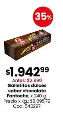 Coto Fantoche - galletitas dulces sabor chocolate oferta