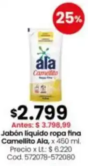 Coto Ala jabón líquido ropa fina oferta