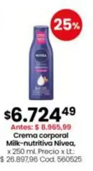 Coto Nivea crema corporal milk-nutritiva oferta
