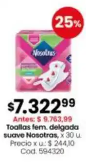 Coto Nosotras - toallas fem. delgada suave oferta