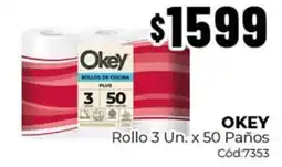 Diarco Okey rollo 3 un. x 50 paños oferta