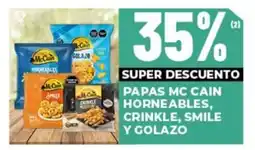 Diarco McCain papas horneables, crinkle, smile y golazo oferta