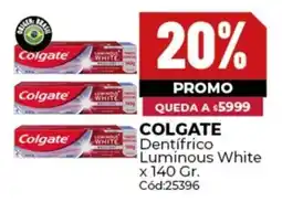 Diarco Colgate dentífrico luminous white oferta