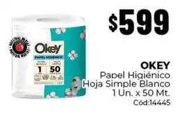 Diarco Okey papel higiénico hoja simple blanco oferta