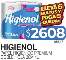 Masivos Higienol papel higienico premium doble hoja oferta