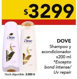 Nini Mayorista Dove shampoo y acondicionador oferta