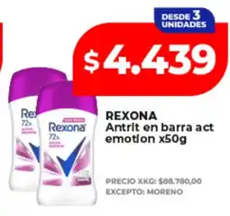 Supermayorista Vital Rexona antrit en barra act emotion oferta
