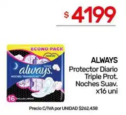 Nini Mayorista Always protector diario triple prot. noches suav. oferta