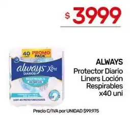 Nini Mayorista Always protector diario liners locion respirables oferta