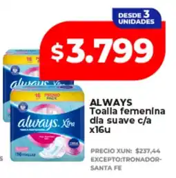 Supermayorista Vital Always toalla femenina dia suave oferta
