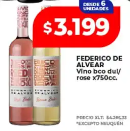 Supermayorista Vital Federico de alvear vino bco dul/ rose oferta