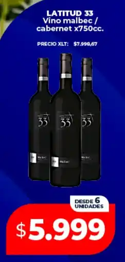 Supermayorista Vital Latitud 33 vino malbec / cabernet oferta