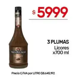 Nini Mayorista Tres plumas licores oferta