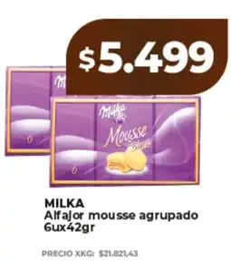 Supermayorista Vital Milka alfajor mousse agrupado oferta