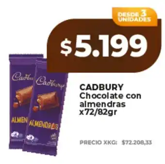 Supermayorista Vital Cadbury chocolate con almendras oferta