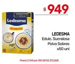 Nini Mayorista Ledesma edulc. sucralosa polvo sobres oferta