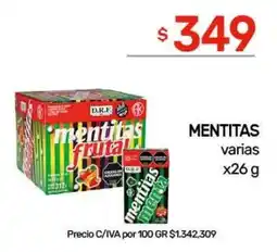 Nini Mayorista Mentitas mentitas frutal oferta