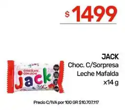 Nini Mayorista Jack choc. c/sorpresa leche mafalda oferta