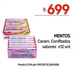 Nini Mayorista Mentos caram. confitados sabores oferta