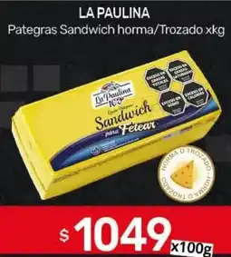 Nini Mayorista La paulina pategras sandwich horma/trozado oferta