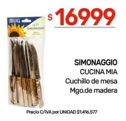 Nini Mayorista Simonaggio cuchillo de mesa mgo.de madera oferta