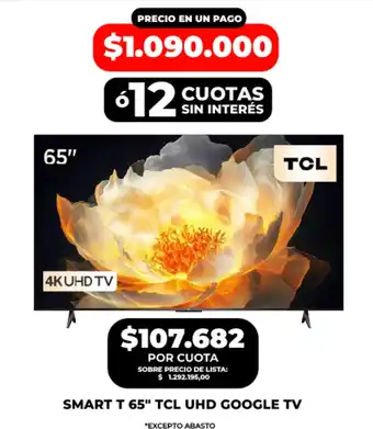 Tcl smart t 65" tcl uhd google tv