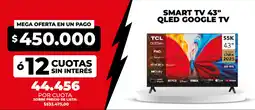 Supermayorista Vital Tcl smart tv 43" qled google tv oferta