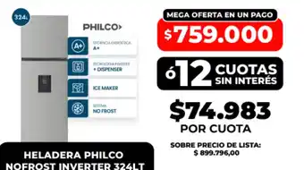Philco heladera nofrost inverter