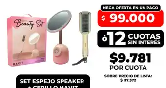 Havit set espejo speaker + cerillo havit
