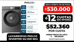 Supermayorista Vital Philco lavarropas inverter silver oferta