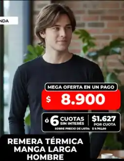 Supermayorista Vital Remera térmica manga larga hombre oferta