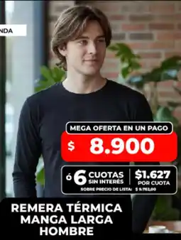 Supermayorista Vital Remera térmica manga larga hombre oferta