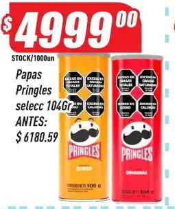 Supermercados Comodin Pringles papas selecc 104Gr oferta