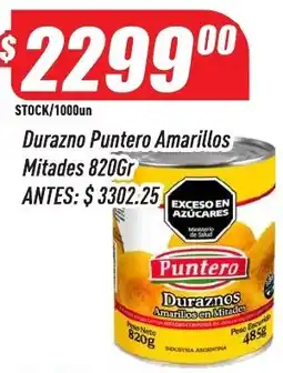 Supermercados Comodin Puntero duraznos amarillos en mitades oferta