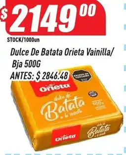Supermercados Comodin Orieta dulce de batata a la vainilla oferta